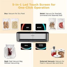 img 3 attached to 🔒 Efficient Food Saver Vacuum Sealer Machine with Hands-Free Technology - FRESKO Vacuum Seal System, -95Kpa Power, and 20 Vacuum Bags Included