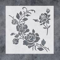 🌹 gss designs rose corner flower stencil - reusable stencils for wood canvas wall furniture painting - mylar stencil for crafts and decorations, 12x12 inch logo