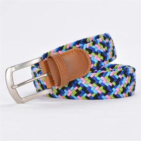 img 3 attached to Braided Elastic Multicolor Stretch Buckle Women's Accessories in Belts