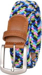 img 4 attached to Braided Elastic Multicolor Stretch Buckle Women's Accessories in Belts