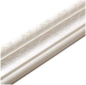 img 4 attached to 🏢 Cozylkx 90"x 3" Self Adhesive Flexible Foam Molding Trim: Enhance Home, Office, Hotel Décor with 3D Sticky Wall Lines Border in White