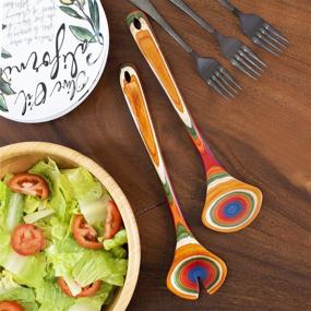 img 1 attached to 🍴 Baltique Marrakesh Collection Wooden Salad Serving Utensil Set - 11-3/4" Long for Classic Meal Presentation