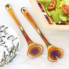 img 2 attached to 🍴 Baltique Marrakesh Collection Wooden Salad Serving Utensil Set - 11-3/4" Long for Classic Meal Presentation