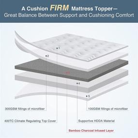 img 1 attached to 🌬️ Breathe Easy with Atarashi Firm Bamboo Charcoal Infused Mattress Topper for Ultimate Pressure Relief and Premium Support