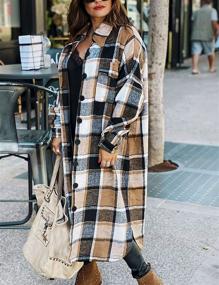 img 2 attached to Stylish and Comfortable Women's Oversized Peacoat - Mingzhu Shacket 0066 Brown XXL