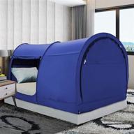 🏕️ leedor twin bed tent dream tents - pop up cabin canopy for indoor privacy, warm & breathable - navy (mattress not included) - patent pending - ideal for kids and adults logo