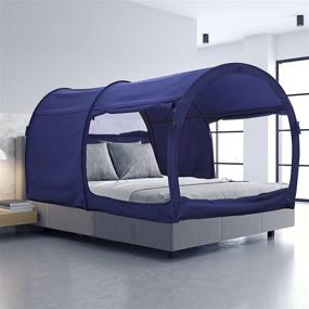 img 3 attached to 🏕️ LEEDOR Twin Bed Tent Dream Tents - Pop Up Cabin Canopy for Indoor Privacy, Warm & Breathable - Navy (Mattress Not Included) - Patent Pending - Ideal for Kids and Adults