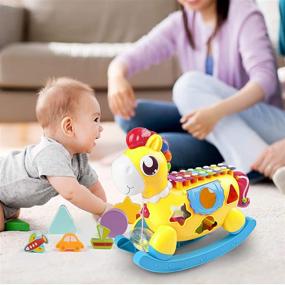img 1 attached to 🎵 Eseesmart Игрушка для детей - Ксилофон для малышей для обучения и развития многих чувств. Игрушка-пони с светом и музыкой - идеальные подарки для малышей на день рождения.