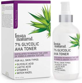 img 3 attached to Glycolic Acid Toner 7% with Vitamin C - Pore Minimizer, Blackhead & Brightening Treatment - AHA Exfoliating Astringent - Hydrating Glow Tonic for Face - Lactic Acid, Alpha Hydroxy Acid