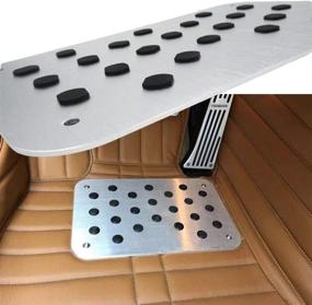 img 2 attached to 🚗 Universal Car Truck Floor Mat Carpet Heel Pad: Enhanced Aluminum Alloy Foot Pedal Rest with Screw