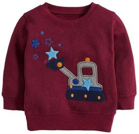 img 3 attached to 👕 Adorable Kids Toddler Cotton Sweatshirt: Stylish Long Sleeve Pullover Sweater Tops for Fall and Winter Outdoor Outfits