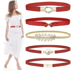 img 4 attached to 👗 EAONE Fashion Stretch Elastic Dresses: Elevate Your Style with Women's Accessories and Belts