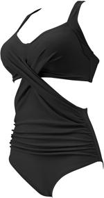 img 1 attached to 👙 RXRXCOCO Women's Control Monokini Swimsuit - Bathing Suit for Enhanced Stylish Comfort