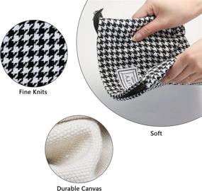 img 3 attached to Kayviex Textile Cosmetic Houndstooth Multi Function