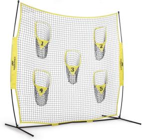 img 4 attached to 🏈 PodiuMax 8ft x 8ft Knotless Throwing Net for Improved QB Accuracy, Portable Football Trainer with 5 Target Pockets and Carry Bag