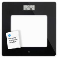 🔢 greater goods digital weight bathroom scale: accurate glass scale with shine-through display, non-slip & scratch resistant, clear black body weight tracker logo