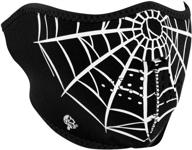 stay cool and stylish with zanheadgear wnfm055h neoprene spider web half face mask - adult/unisex logo