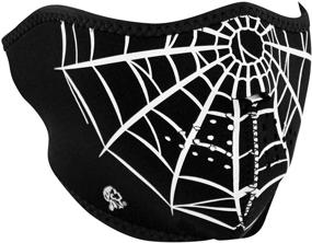 img 1 attached to Stay Cool and Stylish with Zanheadgear WNFM055H Neoprene Spider Web Half Face Mask - Adult/Unisex