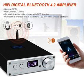 img 1 attached to 🎵 FX AUDIO D802C PRO HiFi Bluetooth DAC Amp Combo: 80W 24Bit 192 kHz Class-D Полнодиапазонный цифровой стереоусилитель с дистанционным управлением и OLED-дисплеем поддерживает USB оптический коаксиальный Bluetooth NFC AUX (серебристый)