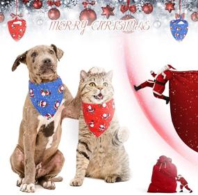 img 1 attached to 🐾 Halloween Dog Bandanas and Christmas Dog Bibs-4 Pack, Triangle Pet Scarfs Neckerchief Pet Costume Accessories for Dogs, Cats, and Pets - Washable & Decorative