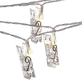img 2 attached to Sterno Home GL42589 LED Clip String Lights, 10', Warm White Cord - Battery-Operated