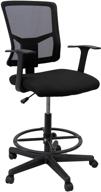 🪑 black sit to stand drafting task stool chair with adjustable footrest and armrests логотип