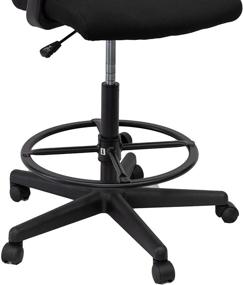 img 2 attached to 🪑 Black Sit to Stand Drafting Task Stool Chair with Adjustable Footrest and Armrests