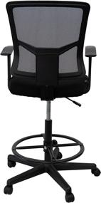 img 1 attached to 🪑 Black Sit to Stand Drafting Task Stool Chair with Adjustable Footrest and Armrests