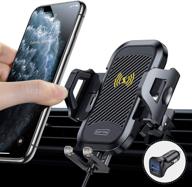 📱 беспроводное зарядное устройство torras для автомобиля с быстрой зарядкой qc 3.0: быстрый зарядный держатель для телефона с qi-зарядкой для моделей samsung galaxy и iphone логотип