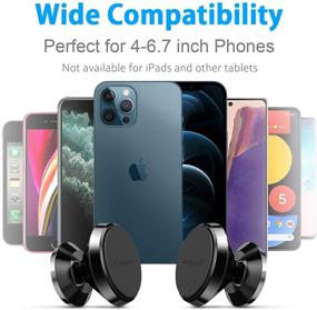 img 1 attached to 📱 [2 Pack] Super Strong Magnetic Phone Mount with 4 Metal Plate - 360° Rotation - Universal Dashboard Car Mount for iPhone, Samsung, and Most Smartphones