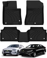 🚗 kust all weather car mats for kia k5 2021 2022 (fwd models only)/2020 2021 2022 hyundai sonata - heavy duty rubber floor mat liners, custom fit, black tpe logo