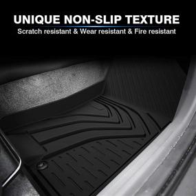 img 2 attached to 🚗 KUST All Weather Car Mats for KIA K5 2021 2022 (FWD Models Only)/2020 2021 2022 Hyundai Sonata - Heavy Duty Rubber Floor Mat Liners, Custom Fit, Black TPE