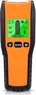 🗂️ stud finder wall scanner - 5 in 1 electronic stud sensor with lcd display - locate wood, ac wires, metal studs, joists - orange black logo
