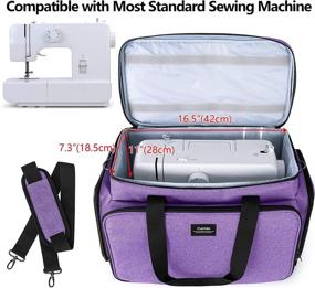 img 2 attached to 🧵 CURMIO Sewing Machine Carrying Case - Universal Travel Tote Bag with Transparent Pouches, Purple (Patented Design)