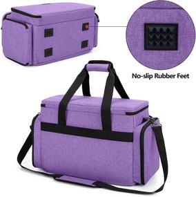 img 1 attached to 🧵 CURMIO Sewing Machine Carrying Case - Universal Travel Tote Bag with Transparent Pouches, Purple (Patented Design)