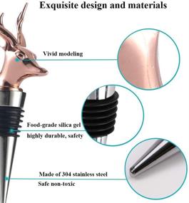 img 2 attached to OBALY Deer Wine Stoppers: Exquisite Stainless Steel Stoppers with Beautiful Electroplate Decoration – Perfect Gifting Idea with Reusability!