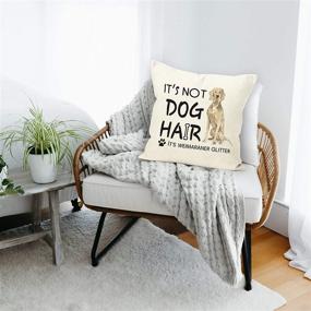 img 1 attached to 🐕 YUESHARE Funny Dog Quote Weimaraner Glitter Watercolor Throw Pillow Cover: Ideal Home Decor & Gift (18 x 18 Inch)