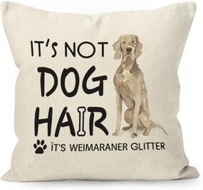 img 2 attached to 🐕 YUESHARE Funny Dog Quote Weimaraner Glitter Watercolor Throw Pillow Cover: Ideal Home Decor & Gift (18 x 18 Inch)