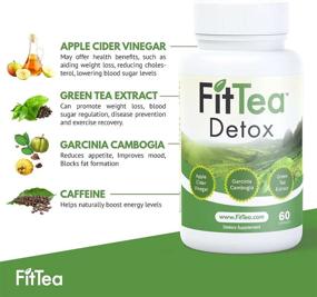 img 3 attached to FitTea Detox Fatburner: Добавка Garcinia Cambogia для похудения, контроля аппетита и повышения энергии - премиум смесь Garcinia с яблочным уксусом и натуральным кофеином - 60 капсул