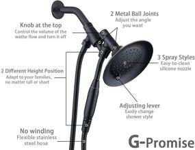 img 2 attached to Upgrade Your Shower Experience with G-Promise Double Height Positioning Shower Head: High 🚿 Pressure, Handheld Spray, Adjustable Bracket Holder, and Extra Long Stainless Steel Hose in Bronze