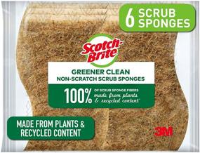 img 3 attached to 🧽 Scotch-Brite Greener Clean Non-Scratch Scrub Sponges - Pack of 6 Scrubbing Sponges