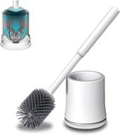 🚽 silicone toilet brush and holder set: deep clean with non-slip long handle, floor stand and wall mount – no drilling required logo