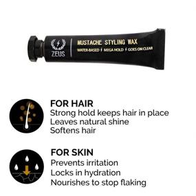 img 3 attached to 🧔 ZEUS Mustache Styling Kit - Strong Hold Wax & Saw-Cut Pocket Comb for Fined Tooth Mustache Grooming, Durable Cellulose Material, Hand Polished