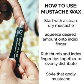 img 2 attached to 🧔 ZEUS Mustache Styling Kit - Strong Hold Wax & Saw-Cut Pocket Comb for Fined Tooth Mustache Grooming, Durable Cellulose Material, Hand Polished