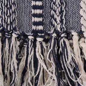 img 2 attached to 🔵 DII Farmhouse Cotton Stripe Blanket Throw: Perfect for Chair, Couch, Picnic, Camping, Beach & Everyday Use - 50 x 60", Braided Stripe Navy