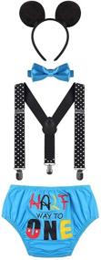img 3 attached to 🎉 Регулируемые подтяжки на день рождения и Рождество для мужчин - стильный аксессуар для мальчиков "Stylish Suspenders