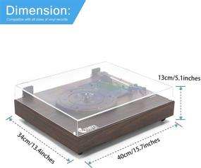 img 2 attached to 🎵 Wireless Bluetooth Vintage Turntable with Dual Stereo Speakers, 3-Speed Belt-Drive Record Player, Auto-Stop & Wireless Playback, Brown Wood Finish