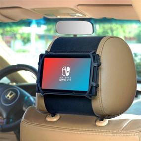 img 3 attached to Держатель для автомобильного крепления на подголовник "Switch Car Mount Headrest Holder, FULLONG Silicone Mount, совместим с Nintendo Switch - Черный