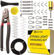 enhanced string light hanging kit 200ft: ultimate suspension and guide wire for outdoor cafe patio string lights логотип