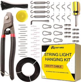 img 4 attached to Enhanced String Light Hanging Kit 200FT: Ultimate Suspension and Guide Wire for Outdoor Cafe Patio String Lights